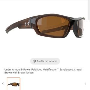 Under Armor Power Sunglasses, Brown with polarized brown lens